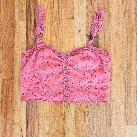 Abercrombie & Fitch | Cropped Cami | Pink | Size L - Picture 1 of 5